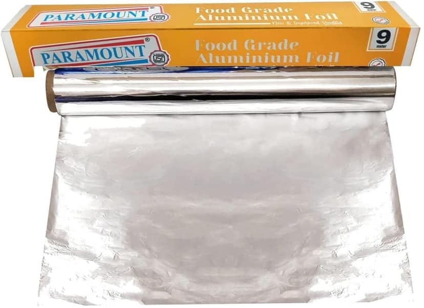 9 MTR Aluminium Foil for Food Packing - Keeps Food Warm, Fresh & Hygienic, Durable & Safe for Wrapping, 1 Pack (Yellow Color) view 2
