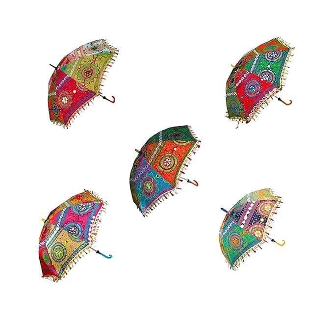 rajasthani print umbrella set Of 5