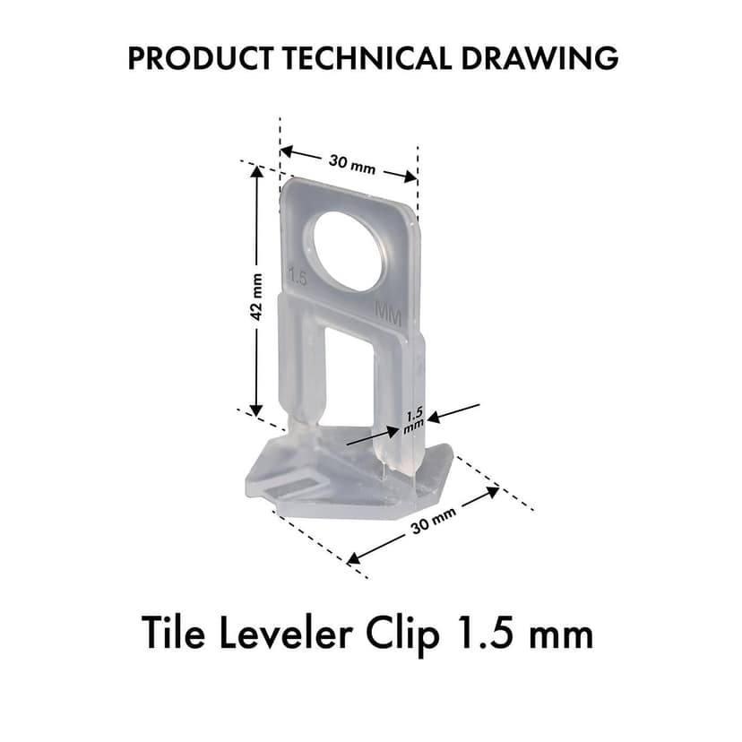 AC-28 Tile Levelling System 1.5 mm Clip & Wedges (50 Pcs - Set ) view 2