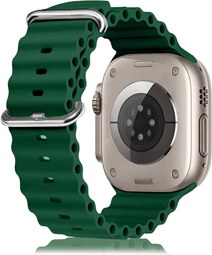 Exelent Flexible Silicone Ocean Sport Bands Compatible With Watch For Men Women Green 42 MM 44 MM 45 MM 49 MM view 2