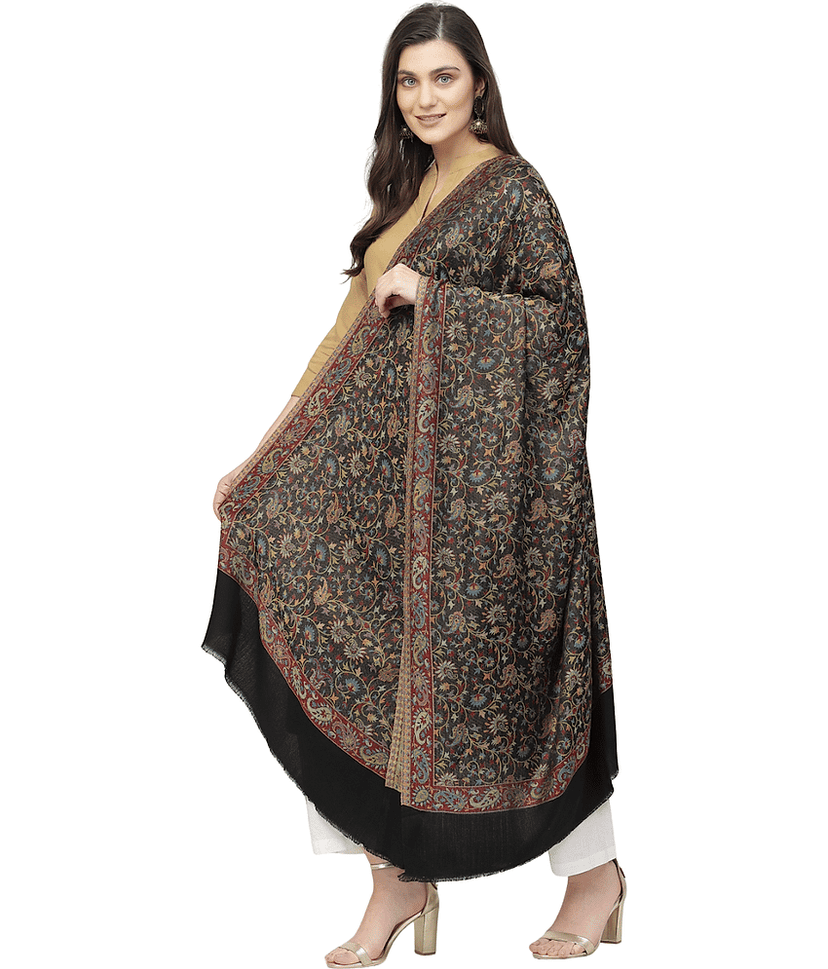 Anekaant Black Self Design Shawl - ( Pack of 1 ) view 2