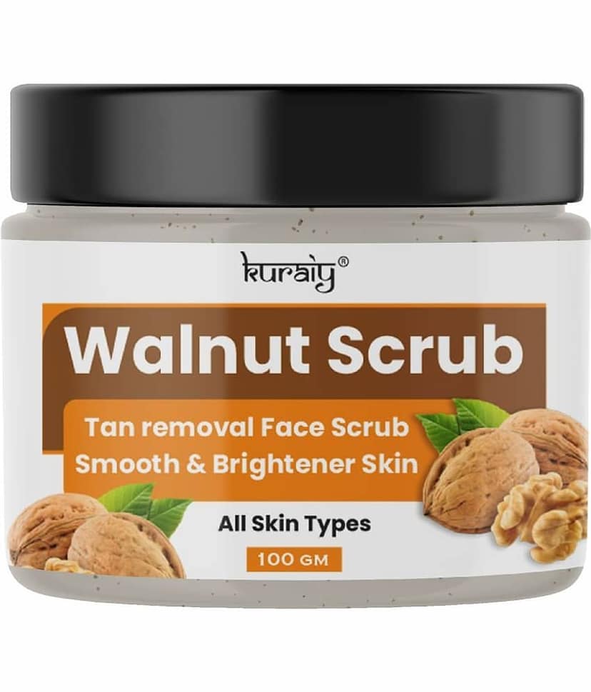 KURAIY Walnut Tan Removal Brightening & Revitalizing Face Scrub for All Skin Types 100g (Pack Of 2) view 2