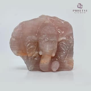 Abstract Rose Quartz Ganesha