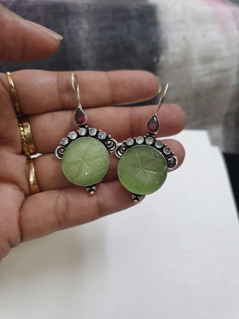 German Silver Oxidized Beautiful earrings view 2