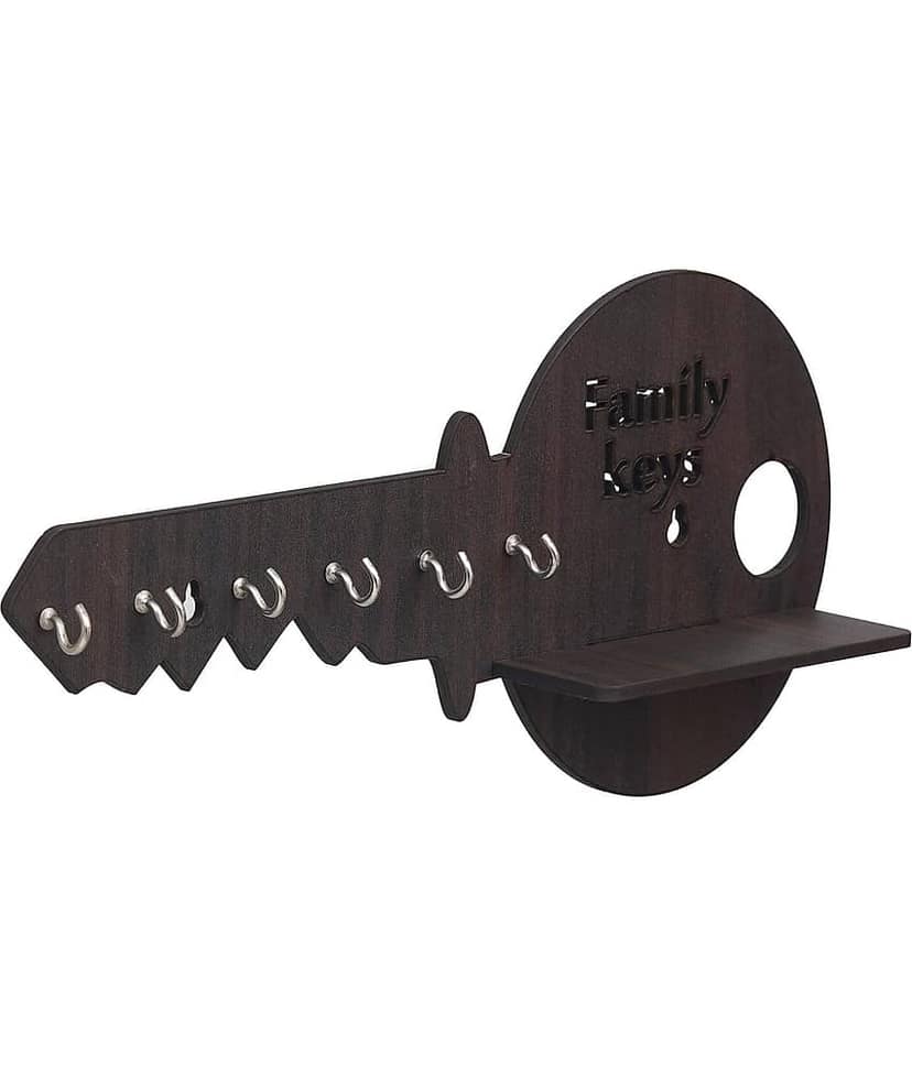 JaipurCrafts Black Wood Key Holder - Pack of 1 view 2