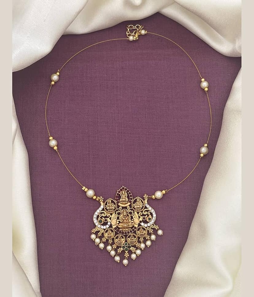 ROFARWORD Gold Brass Necklace Set ( Pack of 1 ) view 2