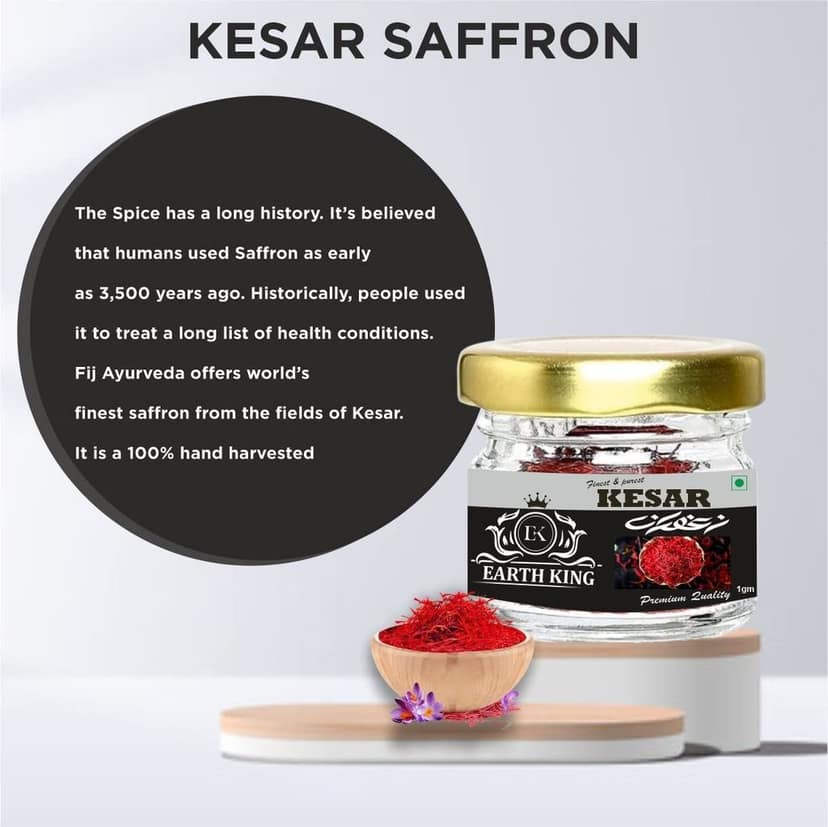 EARTH KING Saffron Thread Kesar/Keshar/Zafran/Jafran (A++ Grade) for Pregnant Women � 3GM (Combo Pack) view 2