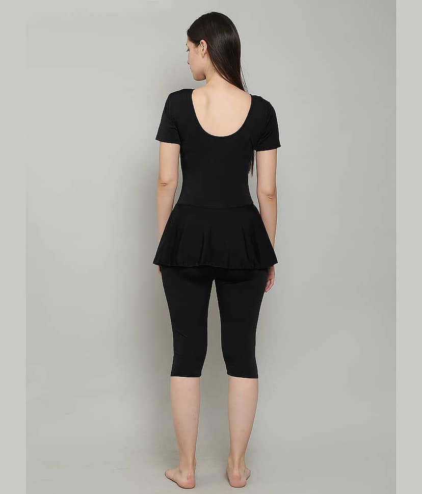 MEGASKA Black One Piece Swimming Costume view 2
