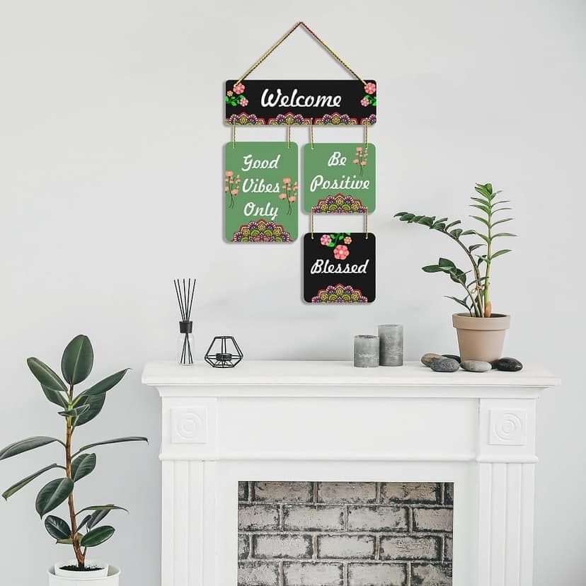 Charmor Welcome Decorative Wooden Wall Hanger for Living Room | Bedroom | Home Decor | Office | Gifts (WH2915) view 2