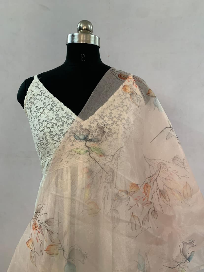 NVLPO008-Light Pink Color Organza | Per meter view 2