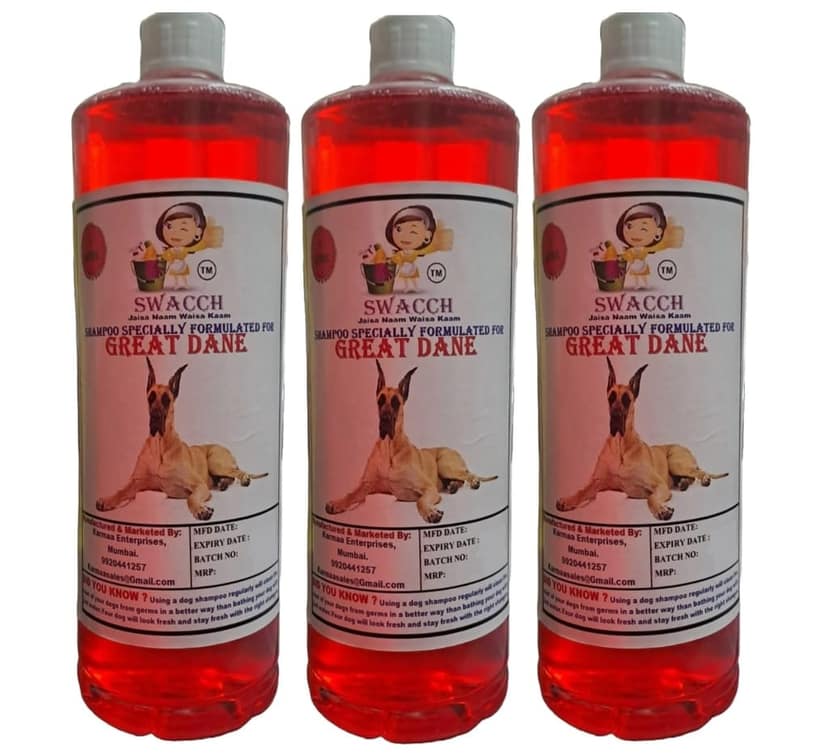Swacch Shampoo Specially Formulated for Great DANE (1 Litre) (Combo Pack of 3) Strawberry