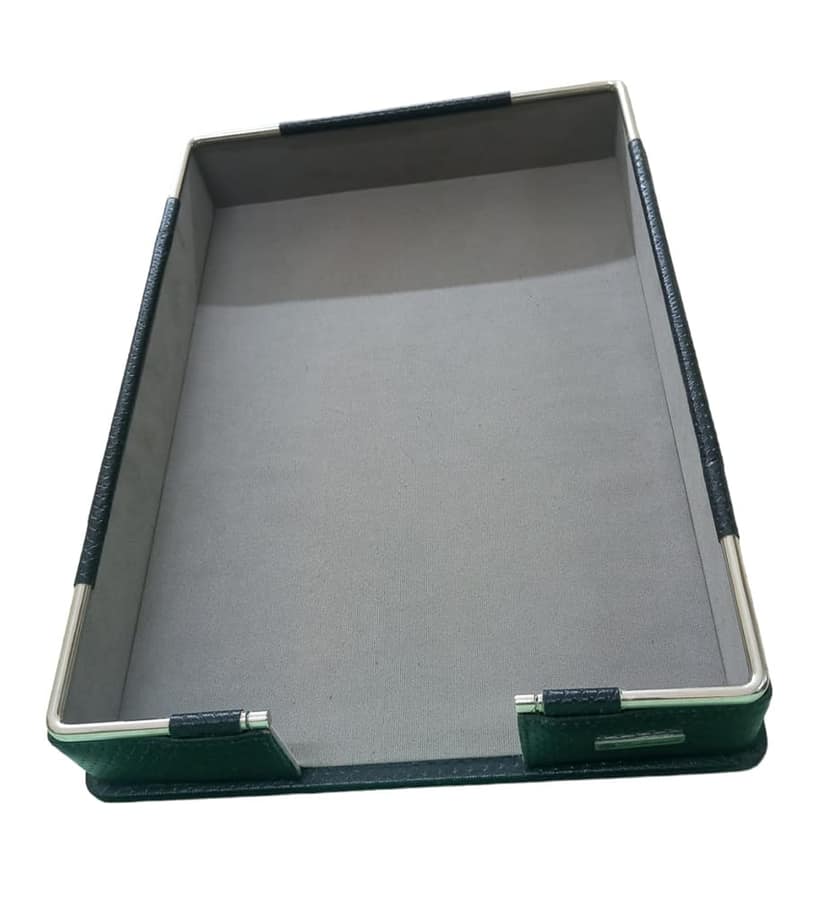 LEATHERMAN GENUINE LEATHER BLACK SILVER LINE CHATAI PAPER TRAY-1423_BL view 2