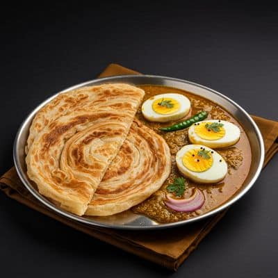 Porotta (2Piece) With Mutta Curry