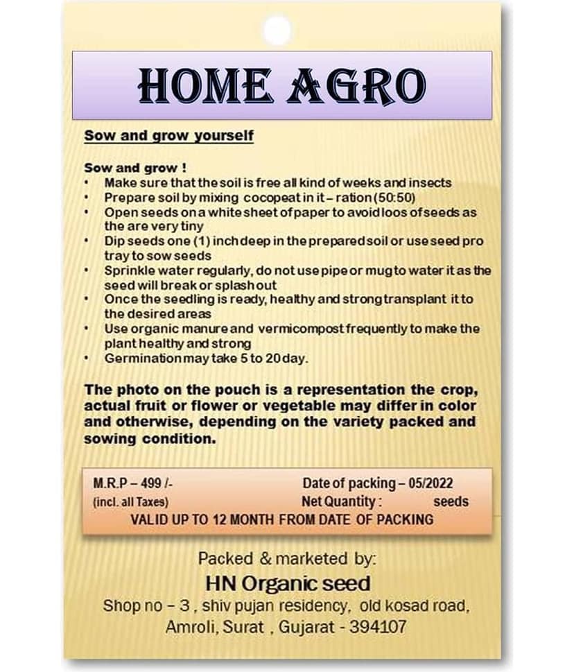 HN organic seed - Vegetable Seeds ( 50 ) view 2