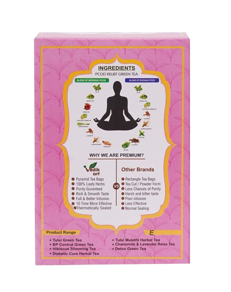"PCOD Relief Green Tea (with Morning & Evening Formula) - 20 Pyramid Tea Bags" view 2
