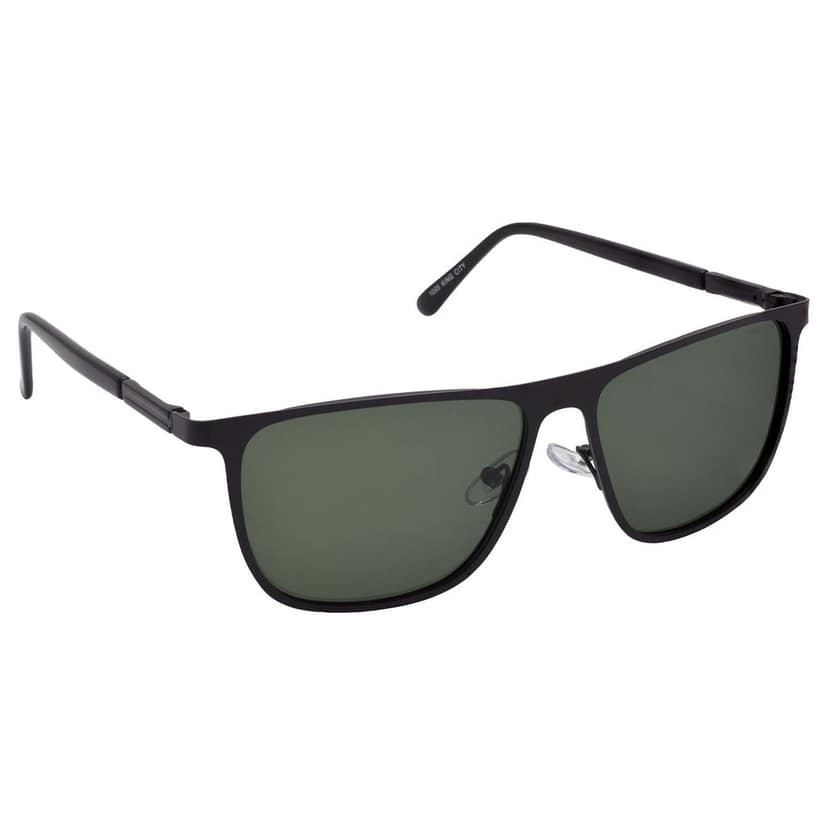 Stylish Pilot Full-Frame Metal Polarized Sunglasses for Men and Women | Green Lens and Black Frame | HRS-KC1005-BK-GRN-P view 2