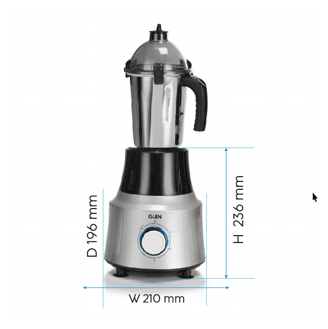 Ultra Tuff Mixer Grinder 1000W with 1 Transparent Jar & 3 Stainless Steel Jars (4031PLUS) view 2