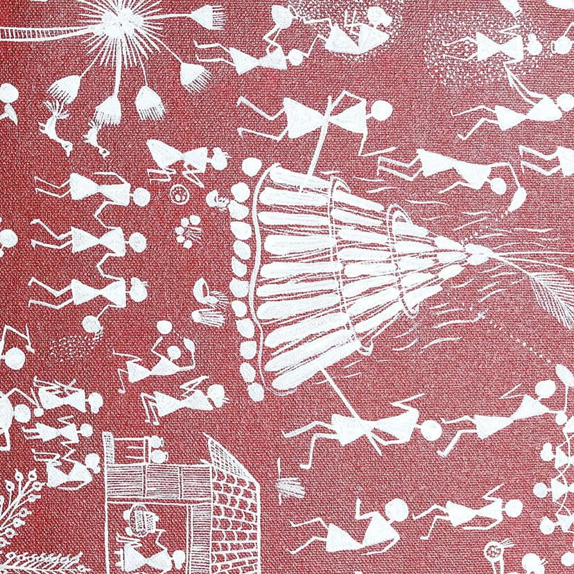 Garvi Gurjari (A Gujarat Govt Enterprise) Maroon Warli Painting view 2