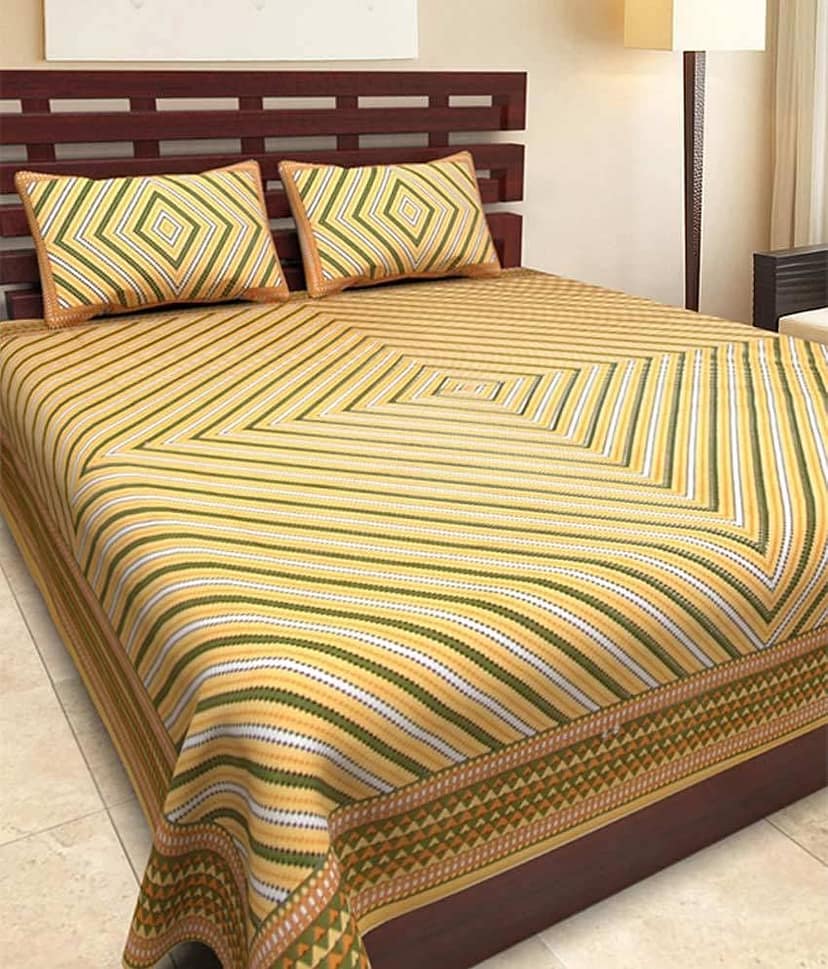 PETROSOLY Cotton 1 Double Bedsheet with 2 Pillow Covers ( White )