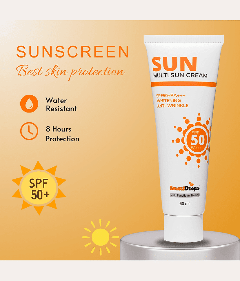 Smartdrops SPF 50 Sunscreen Cream For All Skin Type ( Pack of 1 ) view 2