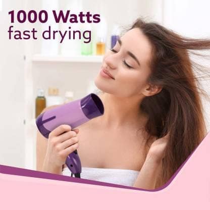 AGARO Prima Hair Dryer with Copper Motor, 2 Speed & Temperature Settings, Hair Dryer (1000 W, Purple) view 2