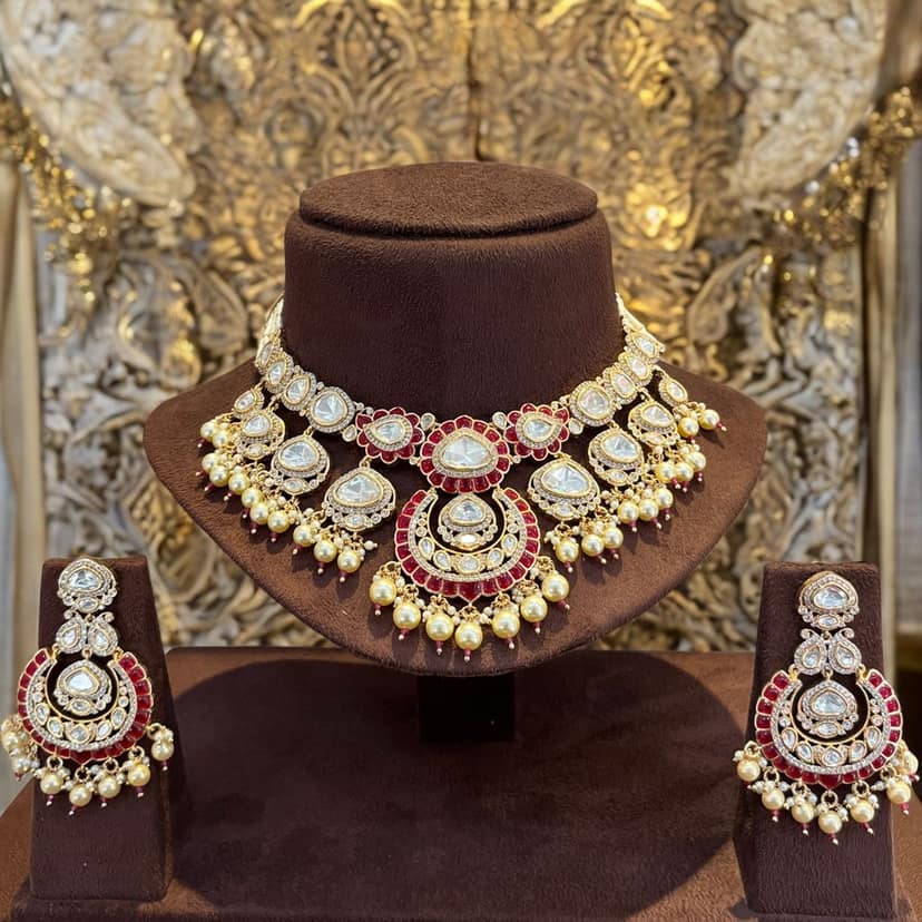 Exquisite Kundan Meenakari Choker Necklace Set By Dia Art Jewels view 2