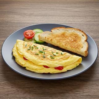 Egg Omelette with Bread Toast