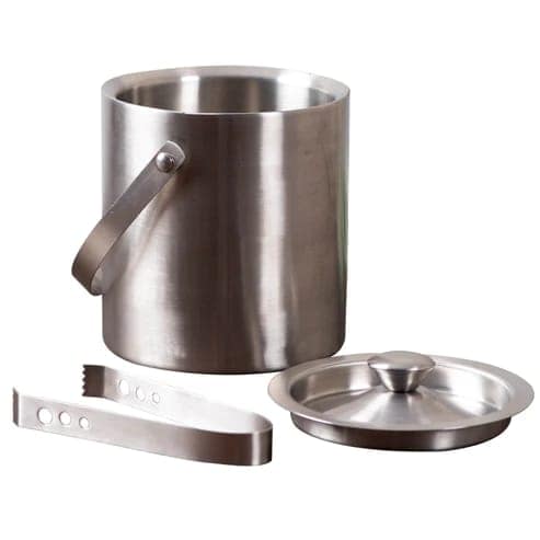 Stainless Steel Insulated Double Wall Ice Bucket/Mini Bar 1.5 L with Tong & 60 ml Peg Measurer view 2