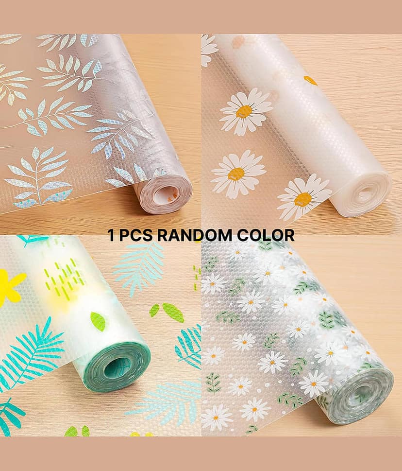Anti-Slip Kitchen Cabinet Drawer Shelf Mat Liner Sheets (45 cm x 2 M Roll) Waterproof Strong Table Mat EVA for Bathroom, Fridge Mat Textured Multipurpose (Avocado Print)Vinyl Acetate view 2