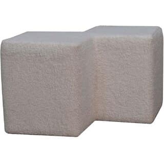 White Boucle Twin Footstool view 2
