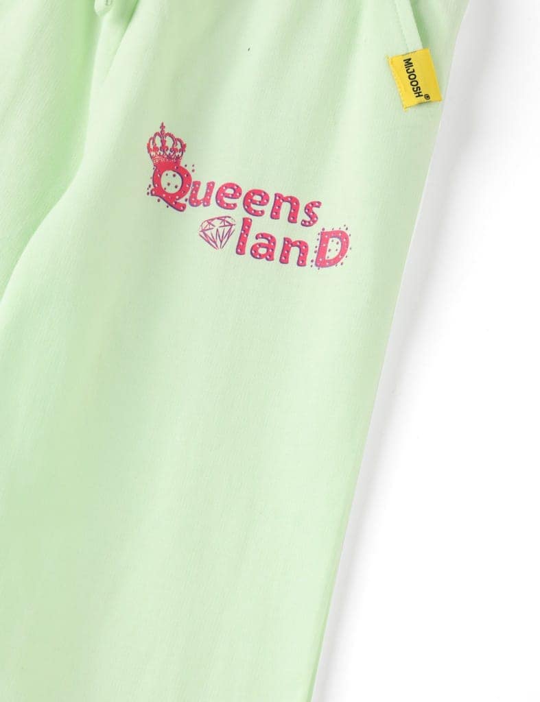 Girls Capri Pants Cotton French Terry Patina Green Queen’s Land view 2