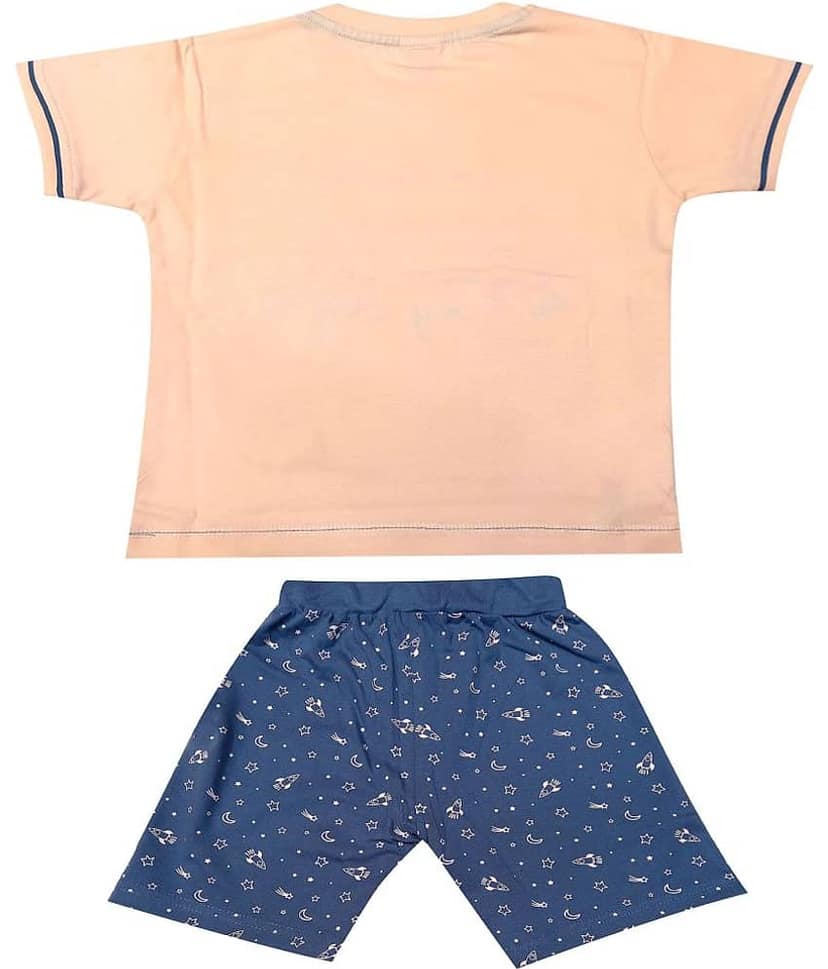 Kideon Pack of 1 Boys Cotton T-Shirt & Shorts Set ( Yellow ) view 2