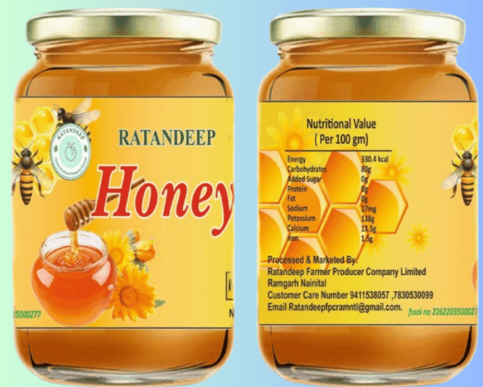 500 gm Natural Honey with Hand Made Pocho Gift Pack view 2