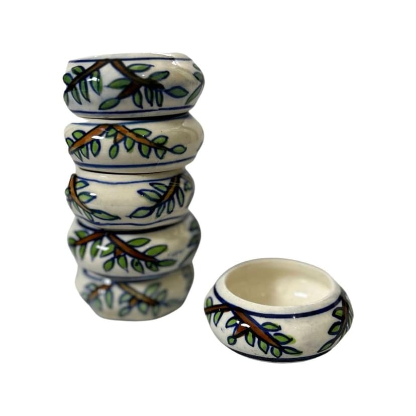Ceramic Dining Colorful Floral Hand-Painted Ceramic Dip Bowls Set of 6 || Ketchup Bowls || Sauce Bowls || Chutney Bowls view 2