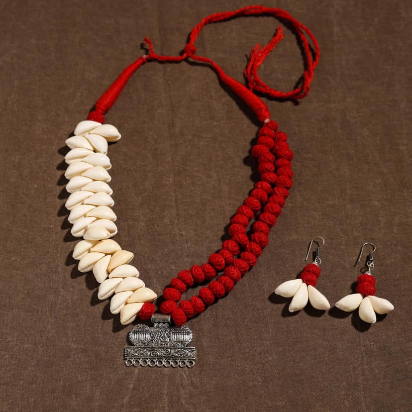 Multicolor - Handmade German Silver Shell Necklace Set 12 view 2