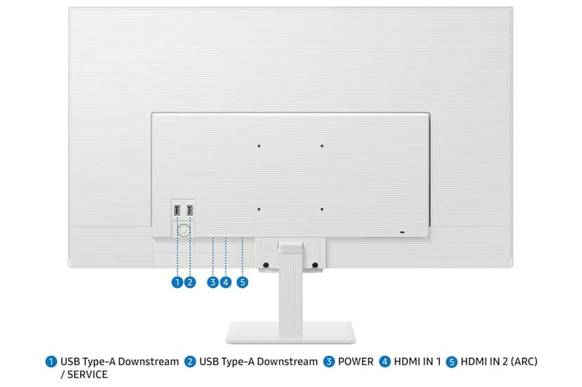 Samsung 32" (80cm) M5 Smart Monitor with Smart TV Experience|FHD 1920 x 1080|Screen Mirroring TV Plus|Speakers|Adaptive Sound|Wi-Fi|HDMI|Bluetooth|LS32FM501EWXXL|White view 2