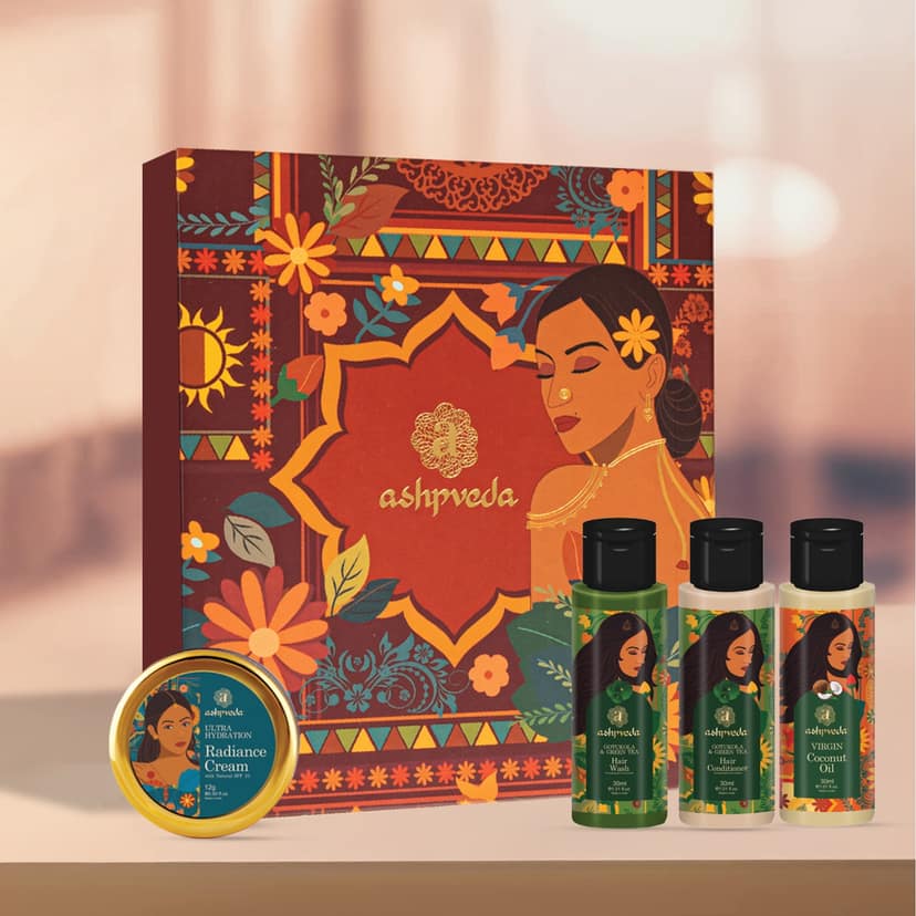 Ashpveda Mandakini Gift Box Hair & Skin Care Kit