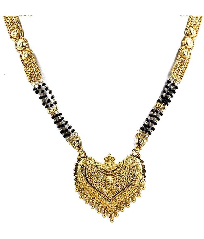 KRIMO GOLD PLATED ROYAL DESIGN MANGALSUTRA FOR WOMEN-10070 view 2