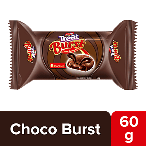 Britannia Treat Burst Choco Creme Fills Cookies, 60 g