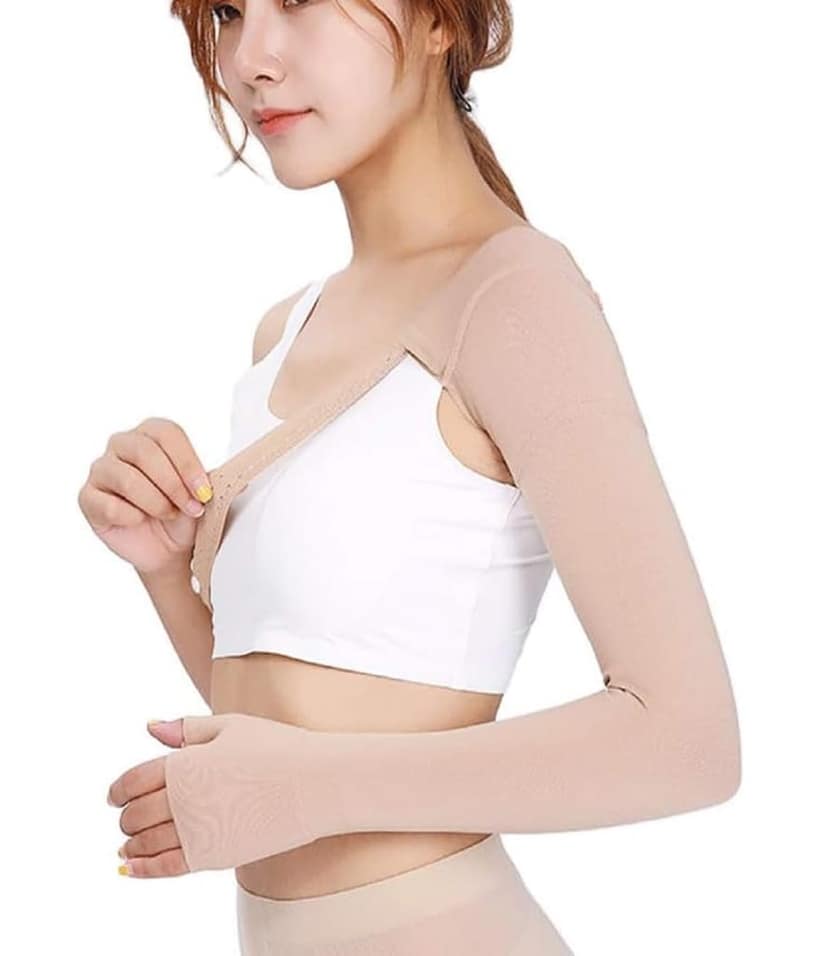 EZYFIT Medical Compression Arm Sleeves with Shoulder Strap and Support for Lymphedema | Graduated Compression - 20-30 mm/Hg | Post Mastectomy Sleeve for Lymphedema view 2