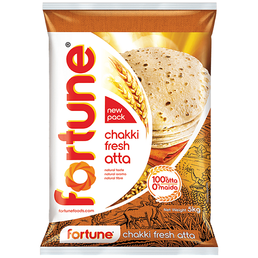 Fortune Chakki Fresh Atta, 5Kg view 2
