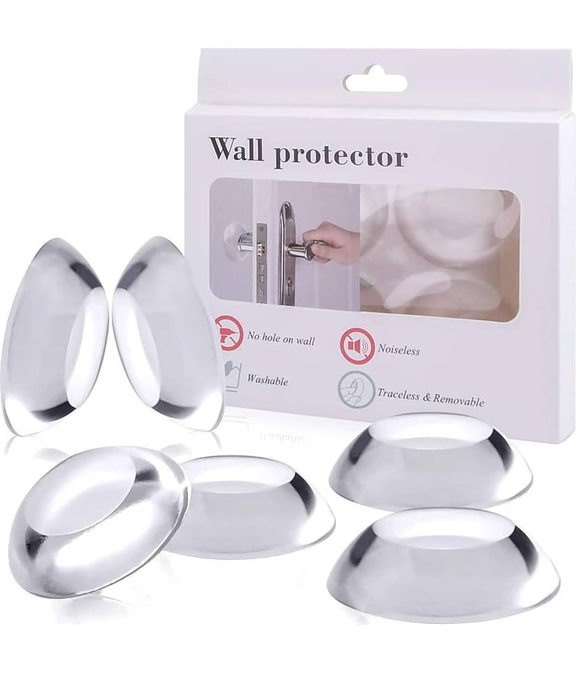 Clear Rubber PU Door Knob Stopper, Silicone Cabinet Bumpers, Self Adhesive Wall Protector, Door Stop Cushion Pads, Drawer Bumper, Anti-Collision Rubber Stopper, Transparent Door Guard, Noise Dampening Pads for Home.