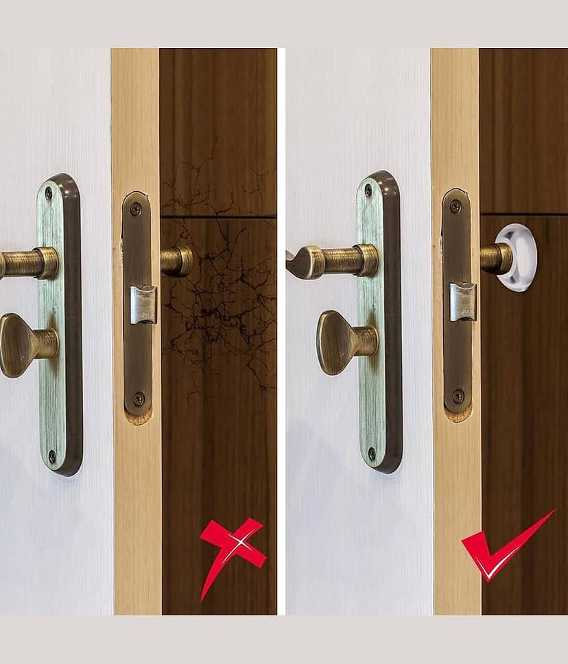 Clear Rubber PU Door Knob Stopper, Silicone Cabinet Bumpers, Self Adhesive Wall Protector, Door Stop Cushion Pads, Drawer Bumper, Anti-Collision Rubber Stopper, Transparent Door Guard, Noise Dampening Pads for Home. view 2