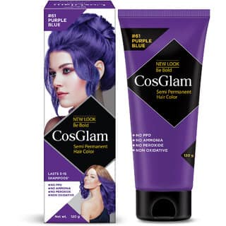 Cosglam Semi Permanent Hair Color For Women Men, (120g, #61 Purple Blue)