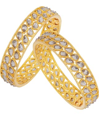 Sukkhi Beguiling Gold Plated Kundan (Set of 2) Bangle For Women