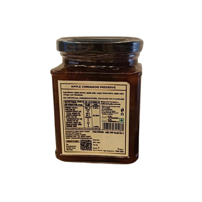 Maa Craft Apple Cinnamon Preserve | Himachali Apple Jam with Cinnamon | Handmade Fruit Preserve | Himalayan Crafted | Sweet & Spiced Spread | No Artificial Flavours | 300g view 2