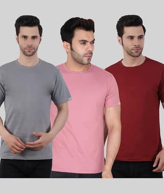 Comey Pack of 3 100% Cotton Regular Fit Men's T-Shirt ( Multicolor )