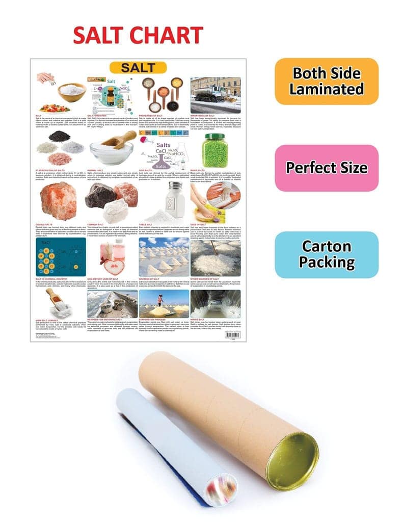 Salts Wall Chart (Science Chart) - Both Side Hard Laminated (Size 48 x 73 cm) [Poster] Dreamland Publications view 2