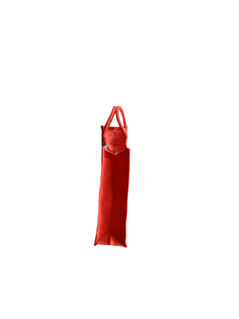 Red Floral Jute Bag view 2