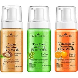 PARK DANIEL Argan, Tea Tree & Vitamin C - Deep Cleansing Pack of 3 150ML(450 ML) Face Wash (450 ml)